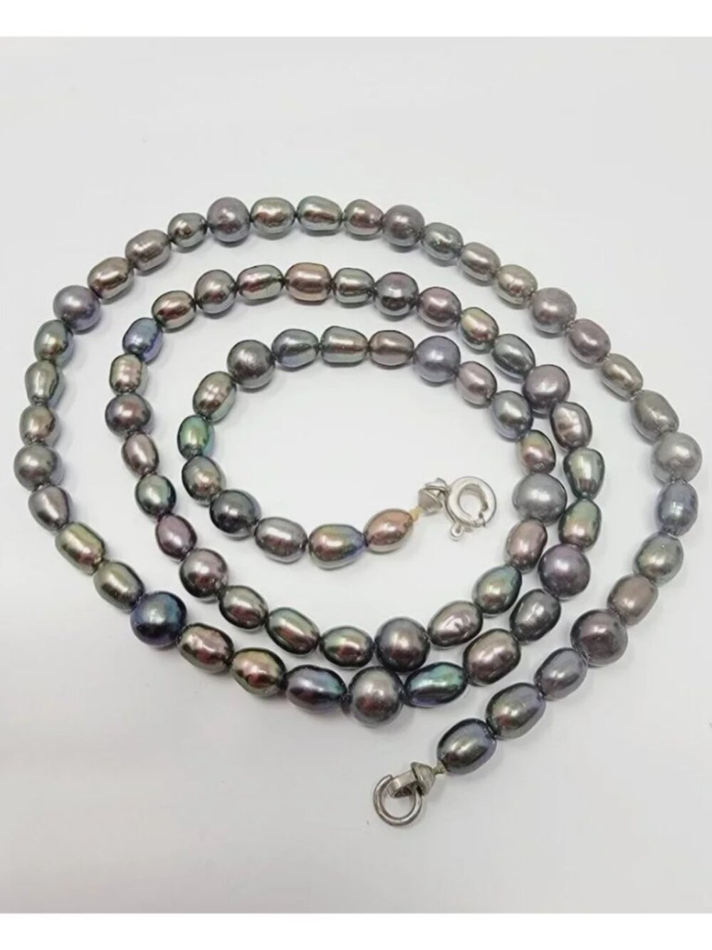 Vintage Natural Peacock Black Freshwater Pearl Choker Necklace